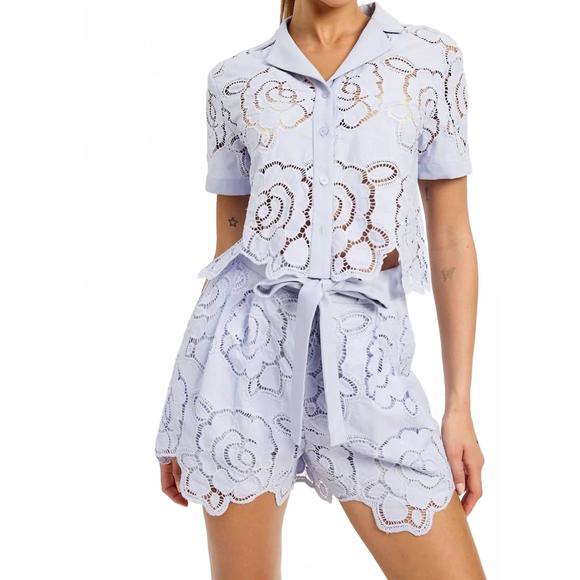 NEW EN SAISON brynlee boxy shirt in lilac - Picture 1 of 8